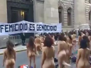 עירום נשים protest ב ארגנטינה -colour גרסה: סקס וידאו 01